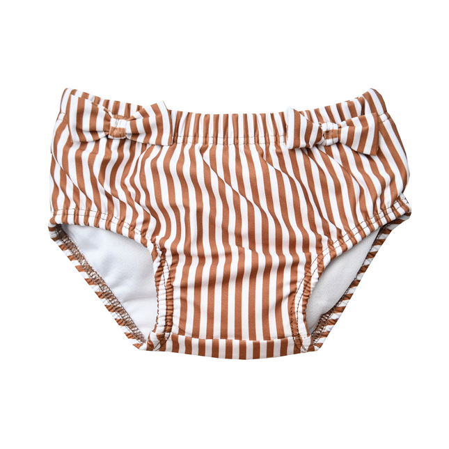 Slipstop Badehose Kind Cognac gestreift Mädchen