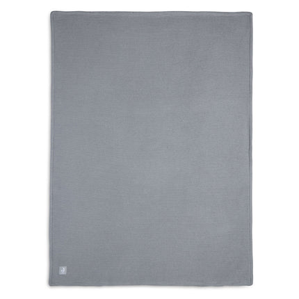 Jollein Wiegendecke Basic Knit Stone Grey/Fleece 75x100cm