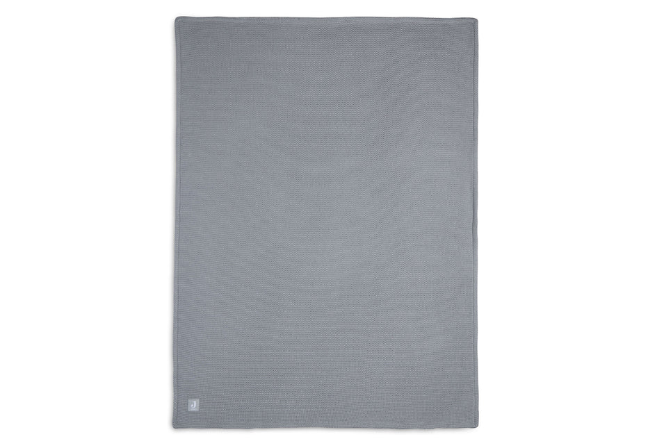 Jollein Wiegendecke Basic Knit Stone Grey/Fleece 75x100cm