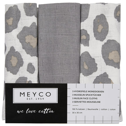 Meyco Mundtuch 3. Panther Neutral/Grau/Panther Neutral