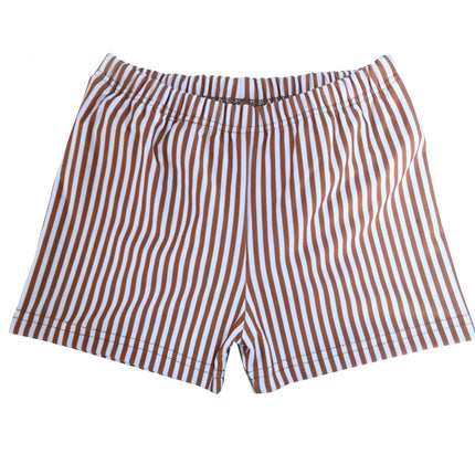 Slipstop Badehose Kind Cognac gestreift