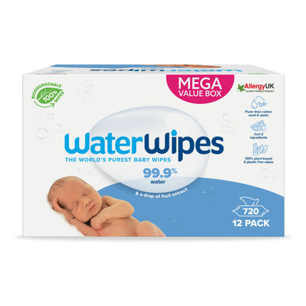 WaterWipes Baby-Feuchttücher 720 Stück 12x 60 Stück
