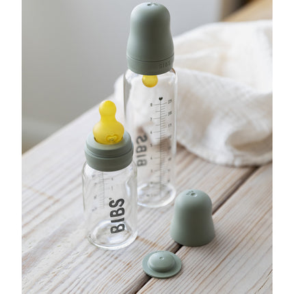 BIBS Babyflasche Glas 225ml Baby Blau