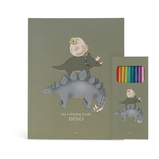 Konges Slojd Malbuch mit Buntstiften Dino