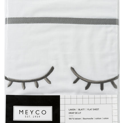 Meyco Bettlaken Sleepy Eyes Grau