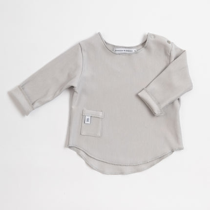 Bamboom Baby-Shirt Langarm Grau/Elfenbein