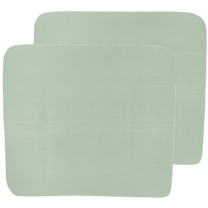 Meyco Wickelauflagenbezug 3K 2St Basic Jersey Stone Green