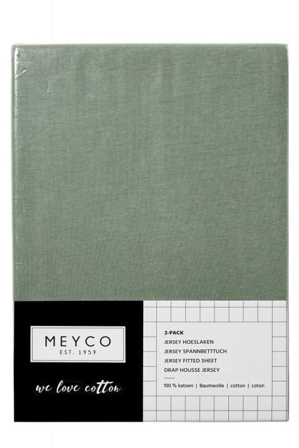 Meyco Spannbettlaken Jersey Waldgrün 60x120cm 2St