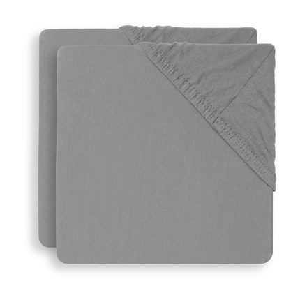 Jollein Spannbettlaken Jersey Box Matratze Storm Grey 75x95cm 2St