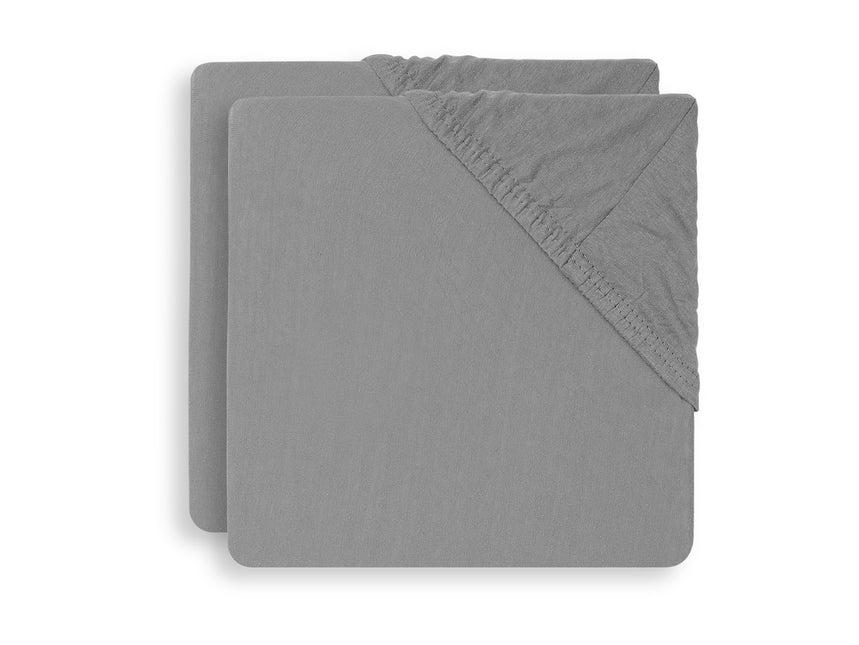 Jollein Spannbettlaken Jersey Box Matratze Storm Grey 75x95cm 2St