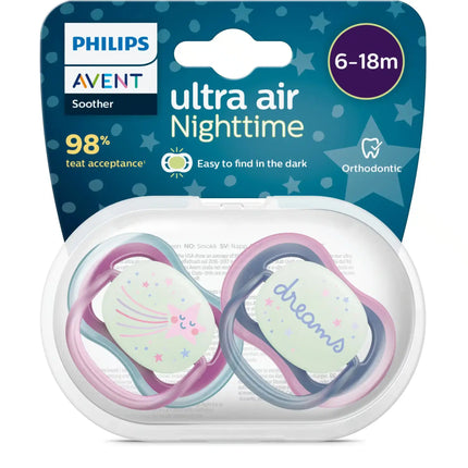 Philips Avent Schnuller +6 Monate Air Night Star/Dream