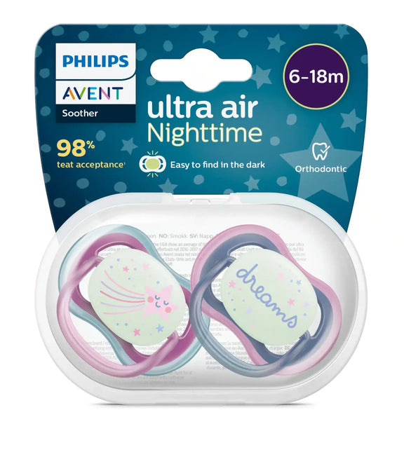 Philips Avent Schnuller +6 Monate Air Night Star/Dream