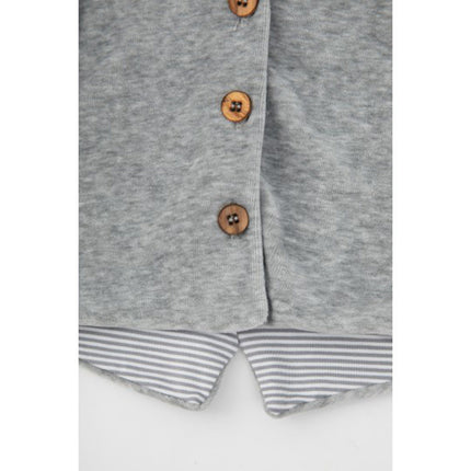 Bamboom Baby-Cardigan mit Kapuze, samtgrau, meliert