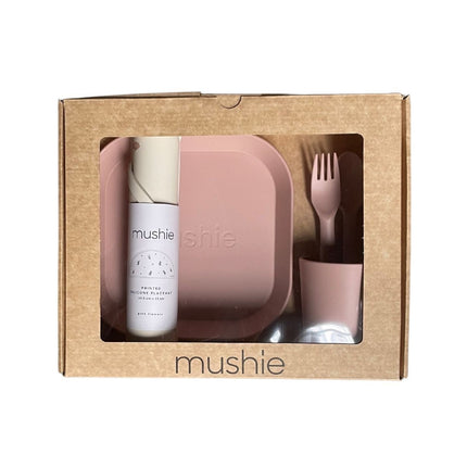 Mushie Geschenkbox Kindergeschirr-Set Square Blush