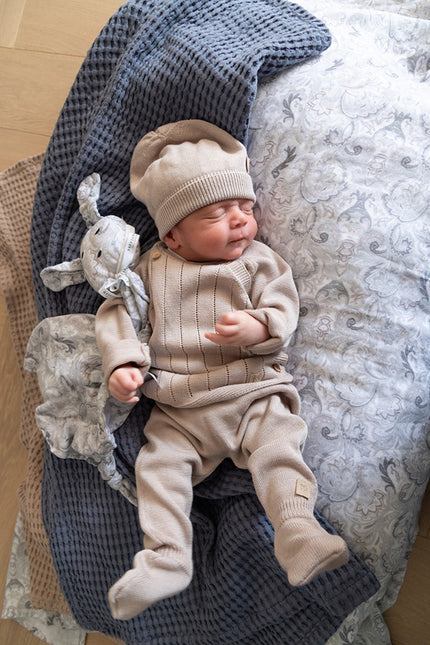 Bamboom Baby-Hose mit Füßen gestrickt Camel