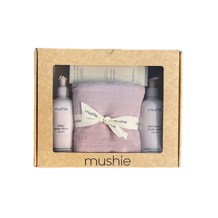 Mushie Hautpflege-Geschenkbox Lavendel 4 Stück
