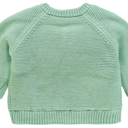 Noppies Baby-Cardigan mit Teddy-Futter, Grau-Mint