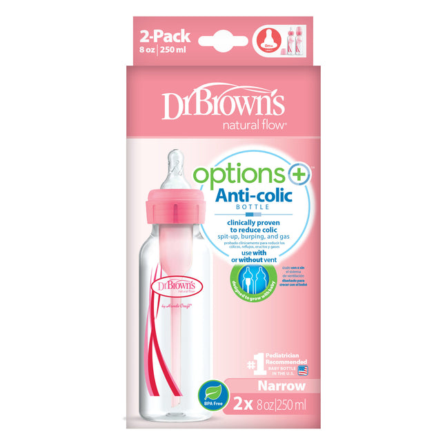 Dr. Brown's Optionen+Standardflasche 250ml Duopack rosa