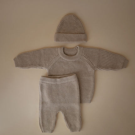 <tc>Mushie</tc> Baby Mütze Chunky Knit Beige