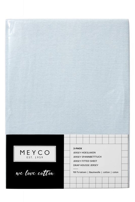 Meyco Spannbettlaken Jersey Hellblau 70x140/150 cm 2St