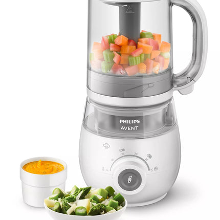 Philips Avent Küchenmaschine, Dampfgarer und Mixer 4-in-1 Grau