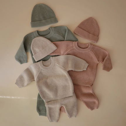 Mushie Baby Pullover Chunky Knit Blush