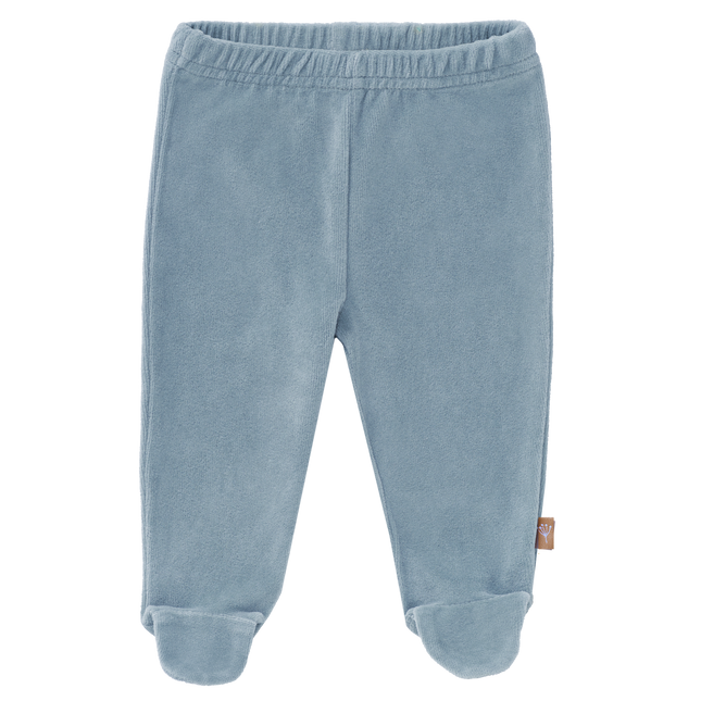 Fresk Babyhose Velours mit Füßen Blauer Nebel