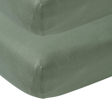 Meyco Spannbettlaken Jersey Forest Green 40x80/90 cm 2St