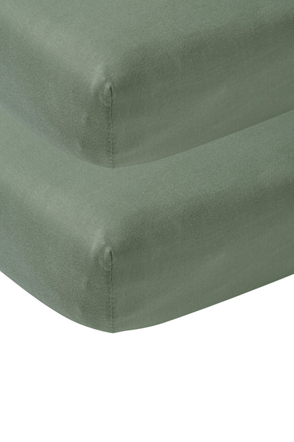 Meyco Spannbettlaken Jersey Forest Green 40x80/90 cm 2St