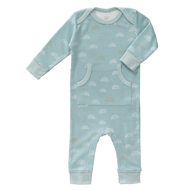 Fresk Baby-Pyjama ohne Fuß, Regenbogen-Ätherblau