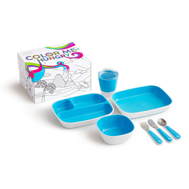 Munchkin Kindergeschirr Color Me Hungry Blue