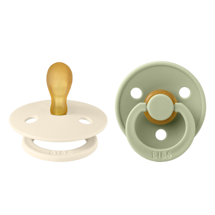 BIBS Schnuller Größe 1 Latex Symmetrisch Elfenbein/Salbei 2Stk.