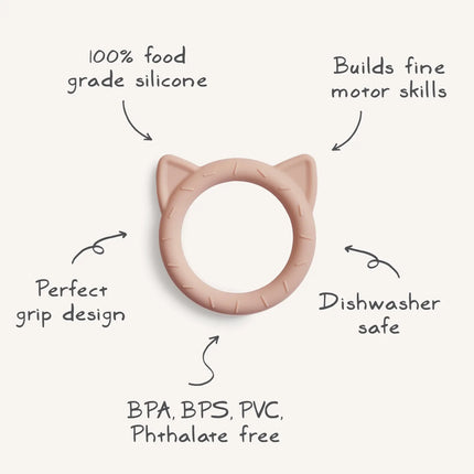 Mushie Beißring Katze Blush