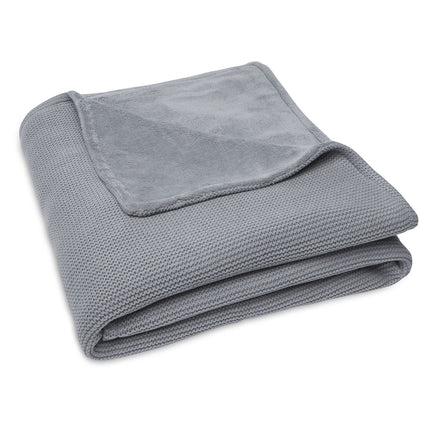 Jollein Bettdecke Basic Knit Stone Grey/Fleece 100x150cm