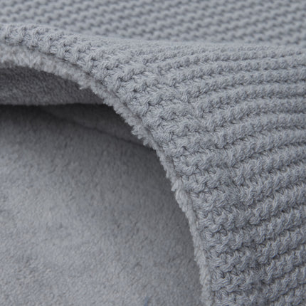 Jollein Wiegendecke Basic Knit Stone Grey/Fleece 75x100cm