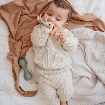 Mushie Baby Pullover Chunky Knit Beige