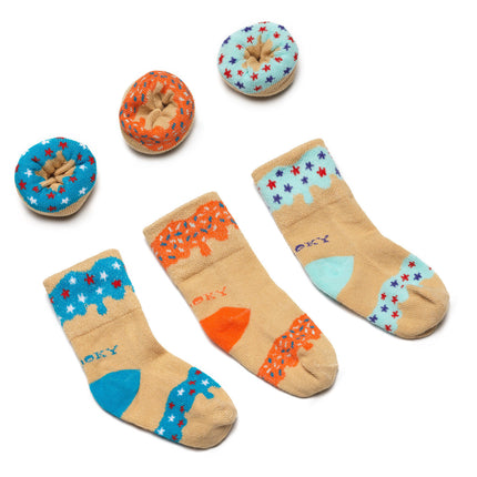 Dooky Babysocken Donut Blaubeere Orange 3 Paar