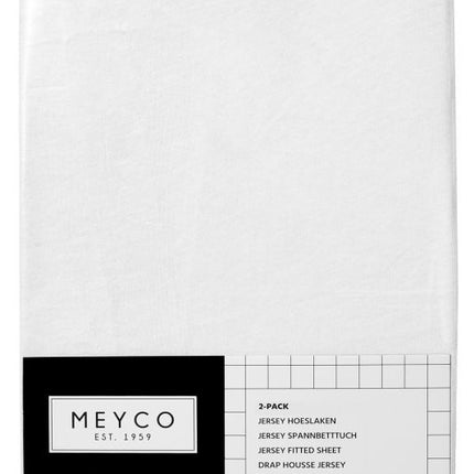 Meyco Spannbettlaken Jersey Weiß 40x80/90 cm 2St