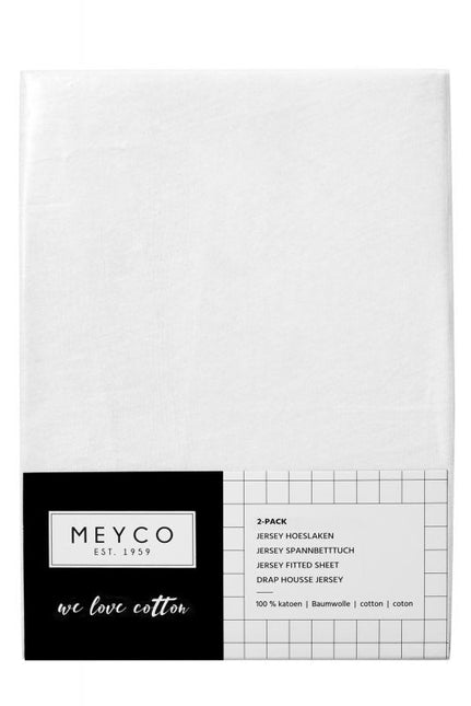 Meyco Spannbettlaken Jersey Weiß 40x80/90 cm 2St