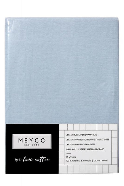 Meyco Spannbetttuch Jersy Box Matratze Hellblau 75x95cm