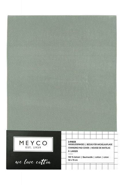 Meyco Wickelauflagenbezug Basic Jersey Stone Green 2St