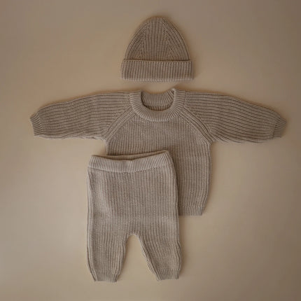 Mushie Baby Hose Chunky Knit Beige