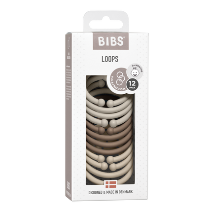 BIBS Spielringe Sand/Dunkle Eiche/Vanille 12St