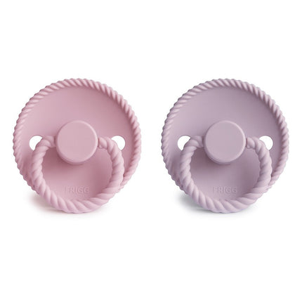 Frigg Schnuller Größe 2 Rope Baby Pink/Soft Lilac Silikon 2er-Pack