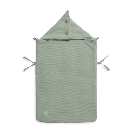 Jollein Fußsack-Autositz Gruppe 0+ 3/5 Punkte Basic Knit Forest Green