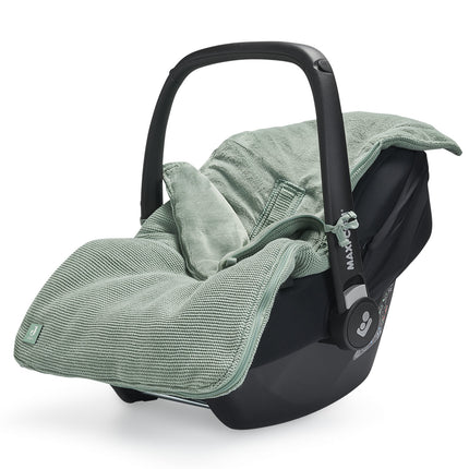 Jollein Fußsack-Autositz Gruppe 0+ 3/5 Punkte Basic Knit Forest Green