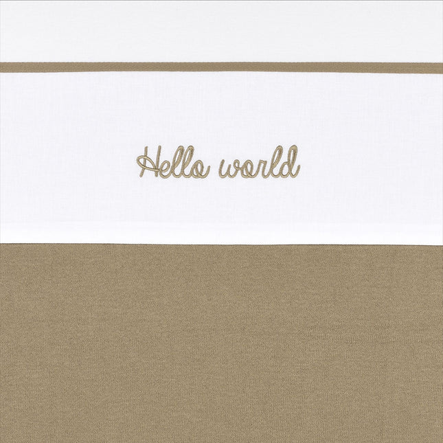 Meyco Bettlaken Hello World Taupe 100X150cm