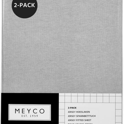 Meyco Spannbettlaken Jersey Hellgrau 40x80/90 cm 2St