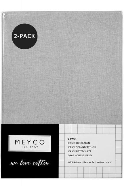 Meyco Spannbettlaken Jersey Hellgrau 40x80/90 cm 2St