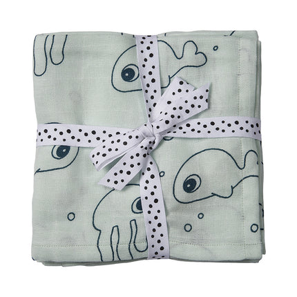 <tc>Done by Deer</tc> Swaddle blanket Sea Friends Blau 2pcs